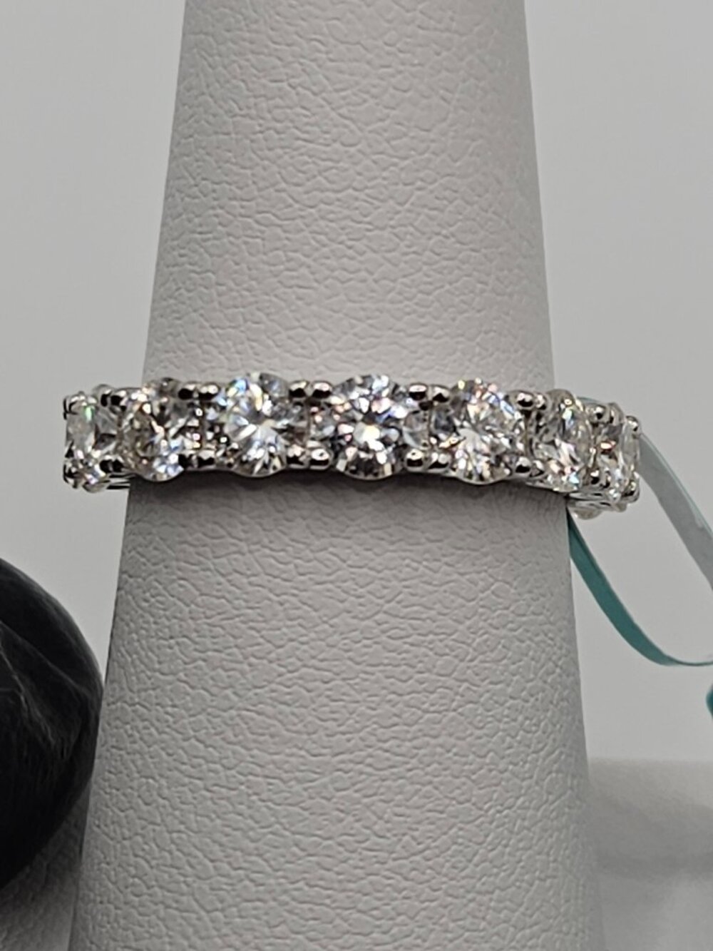 925 Sterling Silver 6.72ctw VVS D Moissanite Eternity Ring Size 7